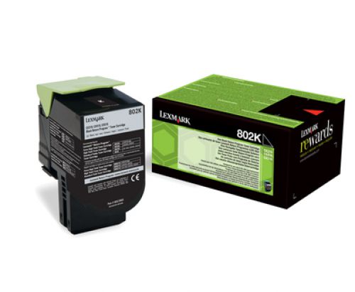Lexmark Return Program 802K (Yield: 1,000 Pages) Black Toner Cartridge