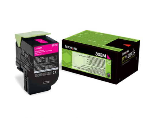 Lexmark Return Program 802M (Yield: 1,000 Pages) Magenta Toner Cartridge
