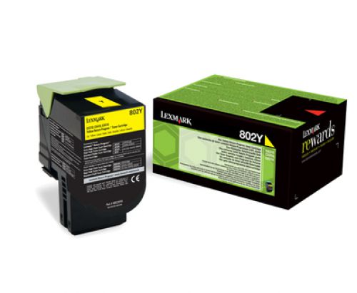 Lexmark Return Program 802Y (Yield: 1,000 Pages) Yellow Toner Cartridge