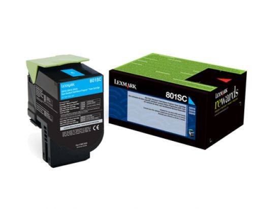 Lexmark Return Program 802SC Standard Yield: 2,000 Pages) Cyan Toner Cartridge