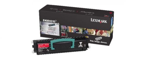 LEXE450H21E | Lexmark E450H21E high yield toner cartridge black for use with E450 Printers. Page yield 11000.