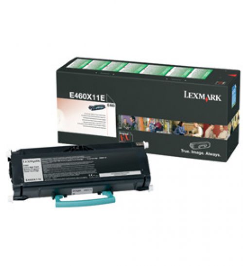 LEXE460X11E | Lexmark 0E460X11E extra high yield return programme laser toner black for use in E260 E360 and E460 printers. Approximate page yield 15000.