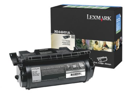 LEXX644H11E | High Yield Return Program Print Cartridge. Lexmark X644e and X646e MFP supplies are designed for the highest quality output. The supplies are designed for easy customer installation and quality performance, from the first page to the last. Average Cartridge Yield 21,000 standard pages. Black.