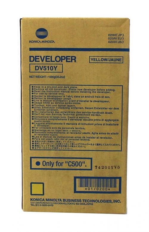 Konica Minolta DV-510Y Yellow Developer for Bizhub Pro C500