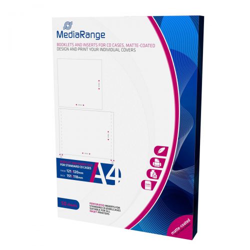 MediaRange Booklets and Inserts for CD Jewel Cases Pack of 50