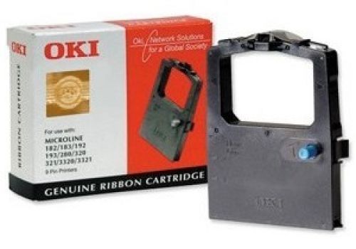 OKI Nylon Ribbon Cassette (Black) for ML280/ML320/ML321/ML3320/ML3321 9-pin Eco Model Dot Matrix Printers