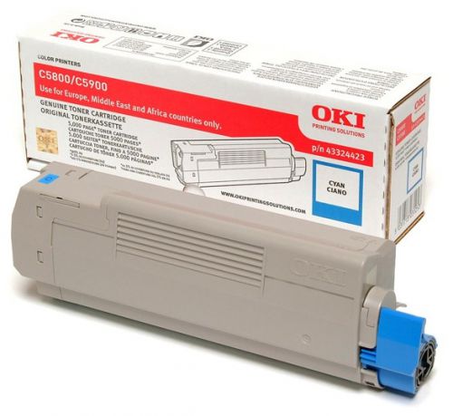 OKI 43324423 (Yield: 5,000 Pages) Cyan Toner Cartridge