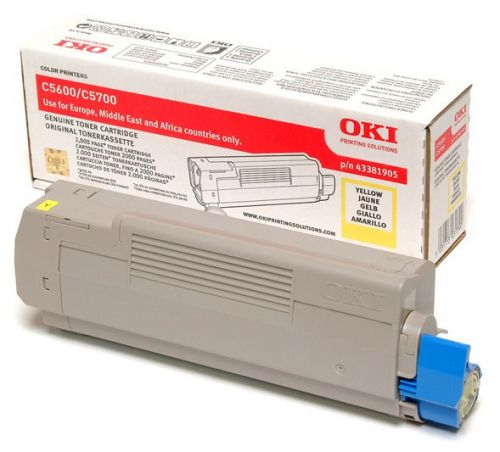 OKI 43381905 (Yield: 2,000 Pages) Yellow Toner Cartridge