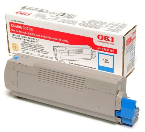 OKI 43381907 (Yield: 2,000 Pages) Cyan Toner Cartridge