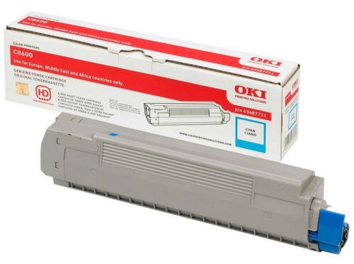 OKI 43487711 (Yield: 6,000 Pages) Cyan Toner Cartridge