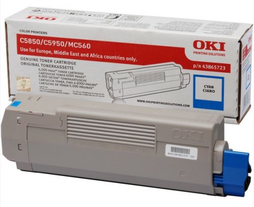 OKI 43865723 (Yield: 6,000 Pages) Cyan Toner Cartridge