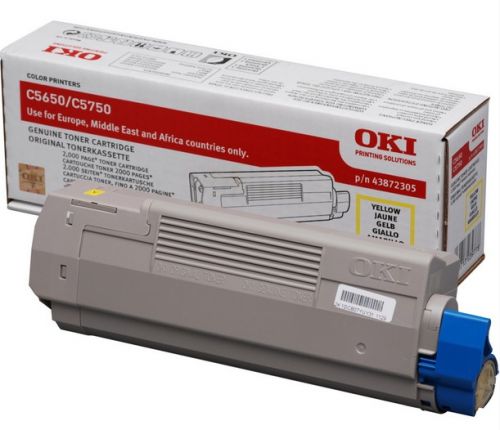 OKI 43872305 (Yield: 2,000 Pages) Yellow Toner Cartridge