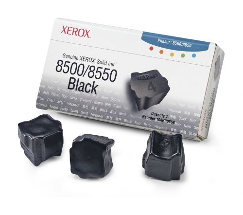 Xerox Phaser 8500/8550 Black Solid Ink Stick (Pack of 3) 108R00668