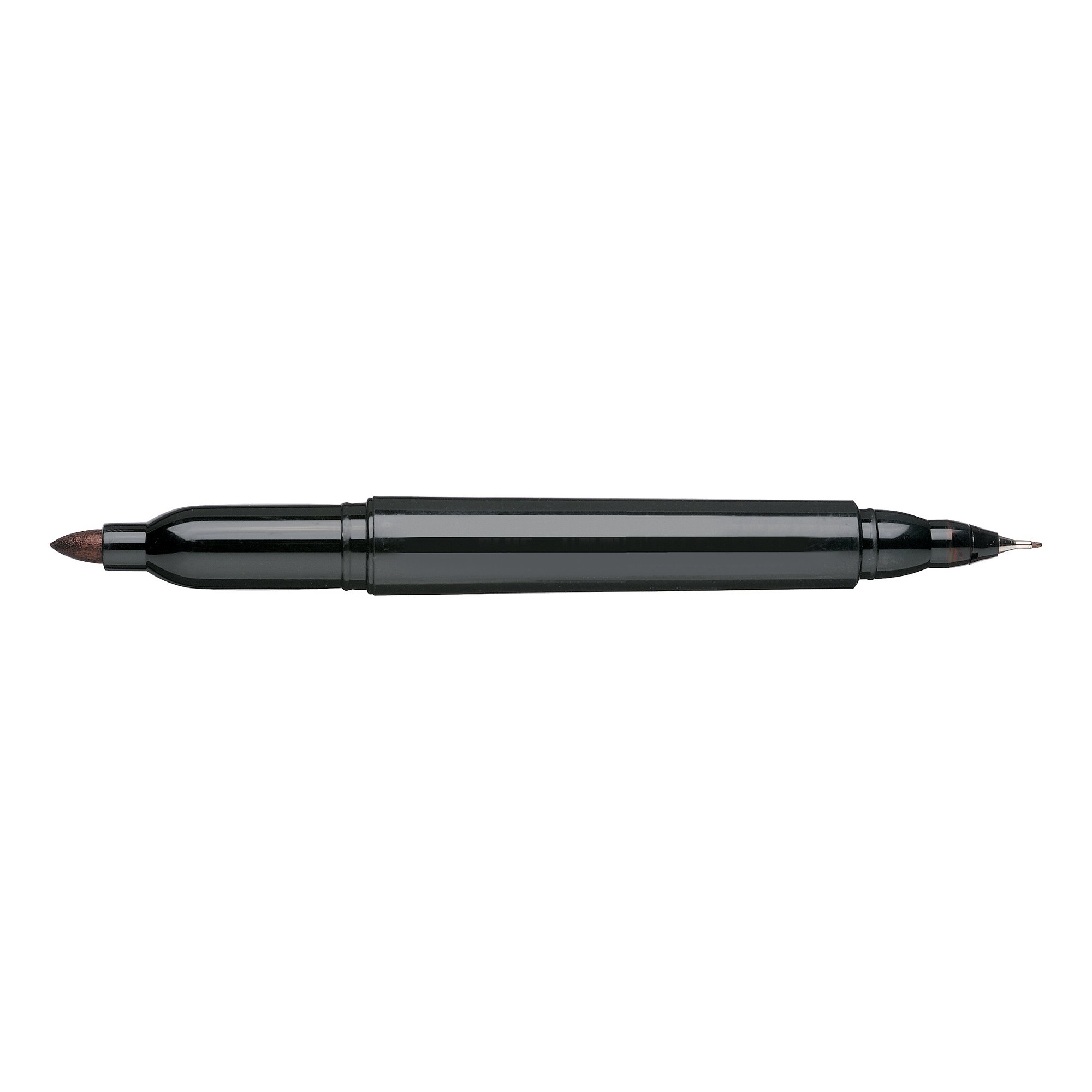 5 Star Twin Tip Permanent Marker 1.5mm and 0.4mm Line Black (Pack of 12) 102797