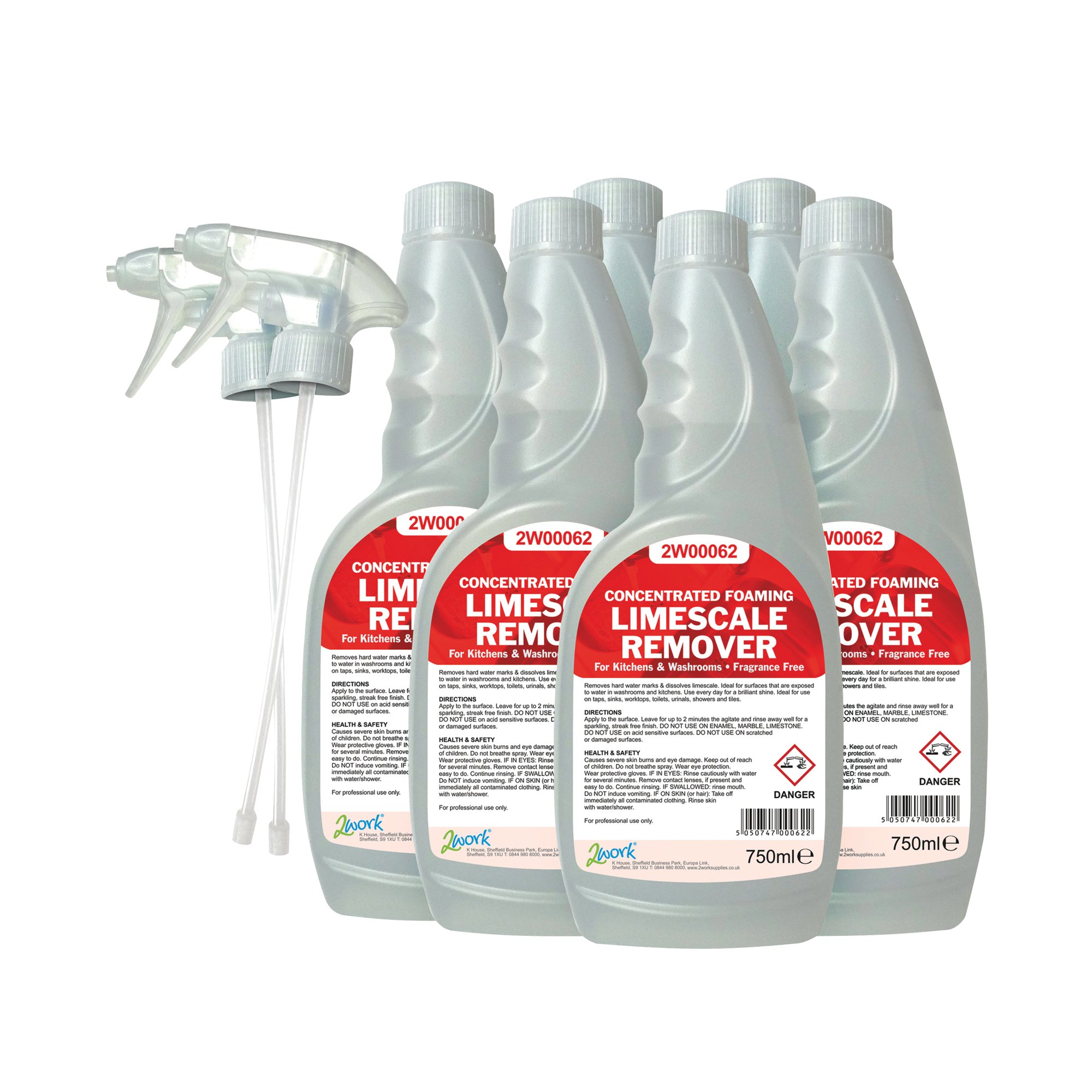 2Work Limescale Remover Trigger Spray 750ml (Pack of 6) 2W07244
