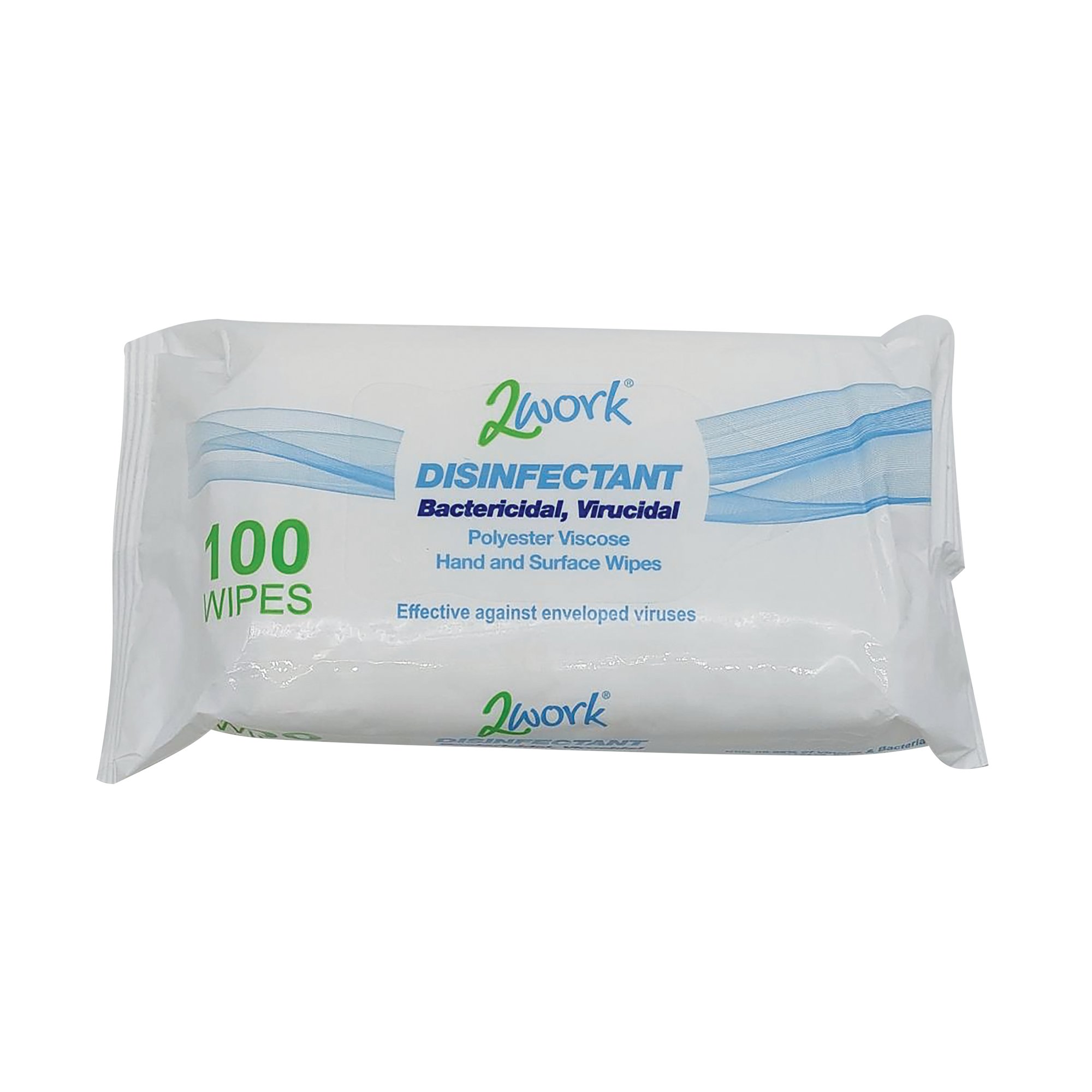 2Work Disinfectant Bactericidal Viricidal Wipes (Pack of 100) 2W07385