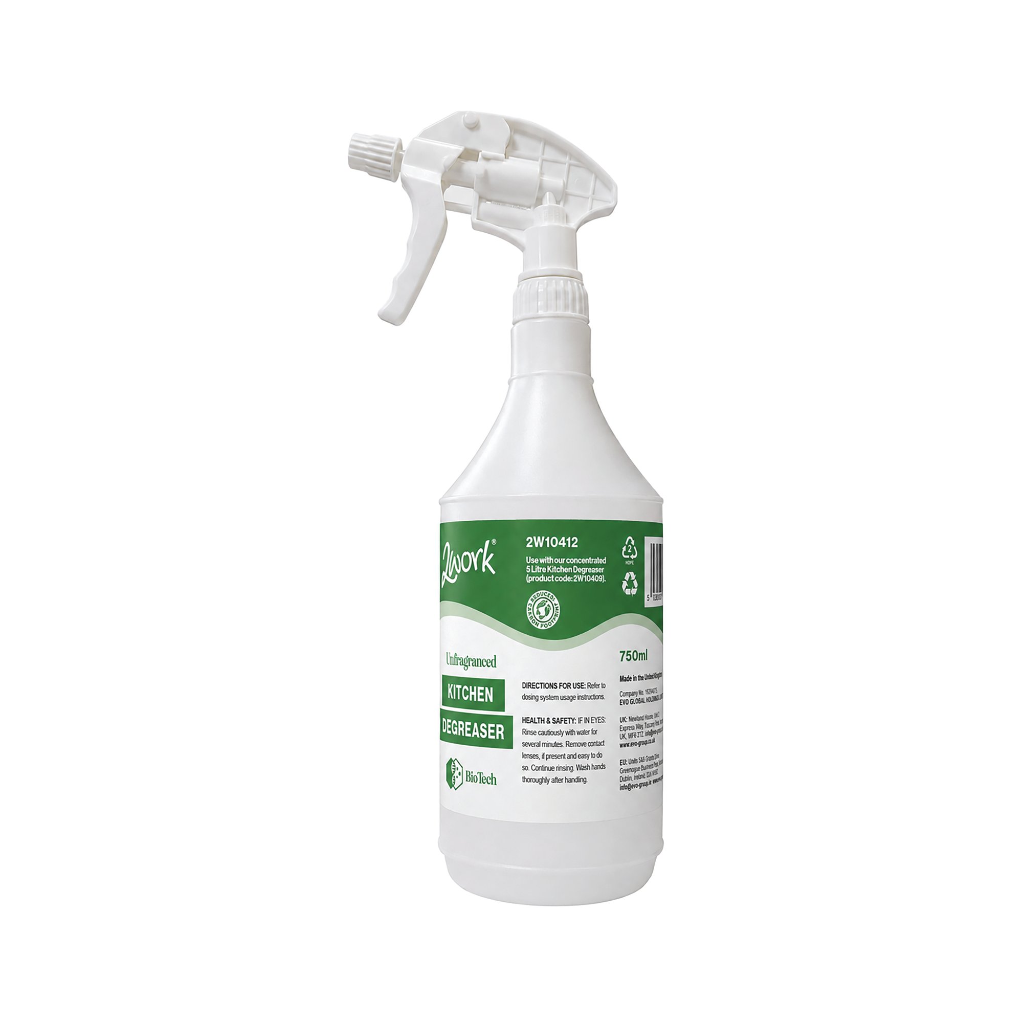 2Work BioTech Degreaser Empty Bottle 750ml 2W10412