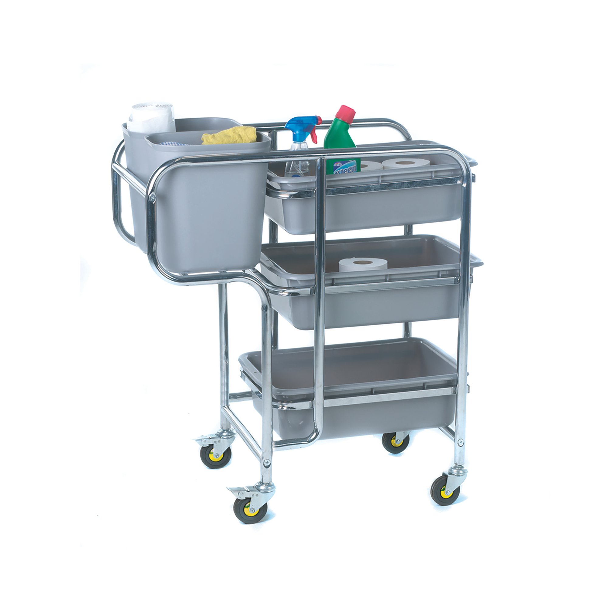 2Work Mobile Collector Cleaning Trolley 776x455x925mm 2W10762