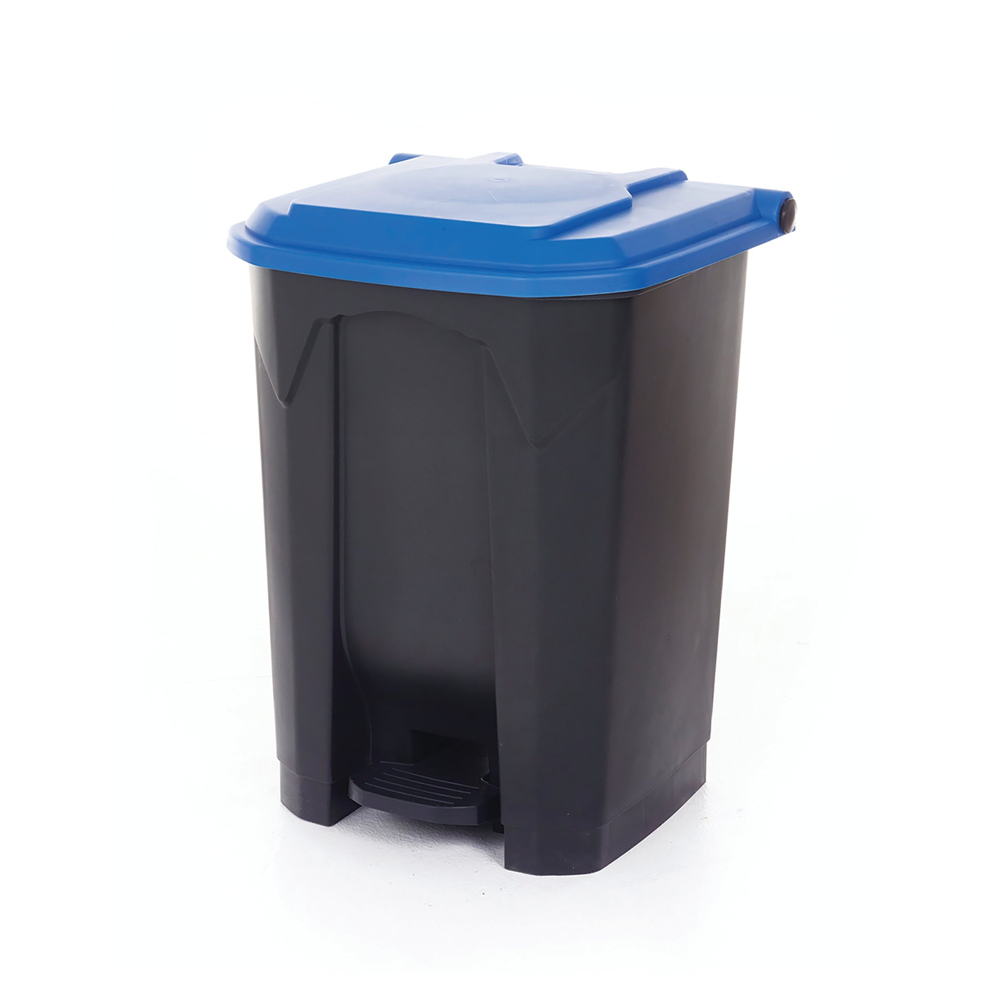 2Work Pedal Bin with Coloured Lid 50L Grey/Blue 380x410x560mm 2W10771