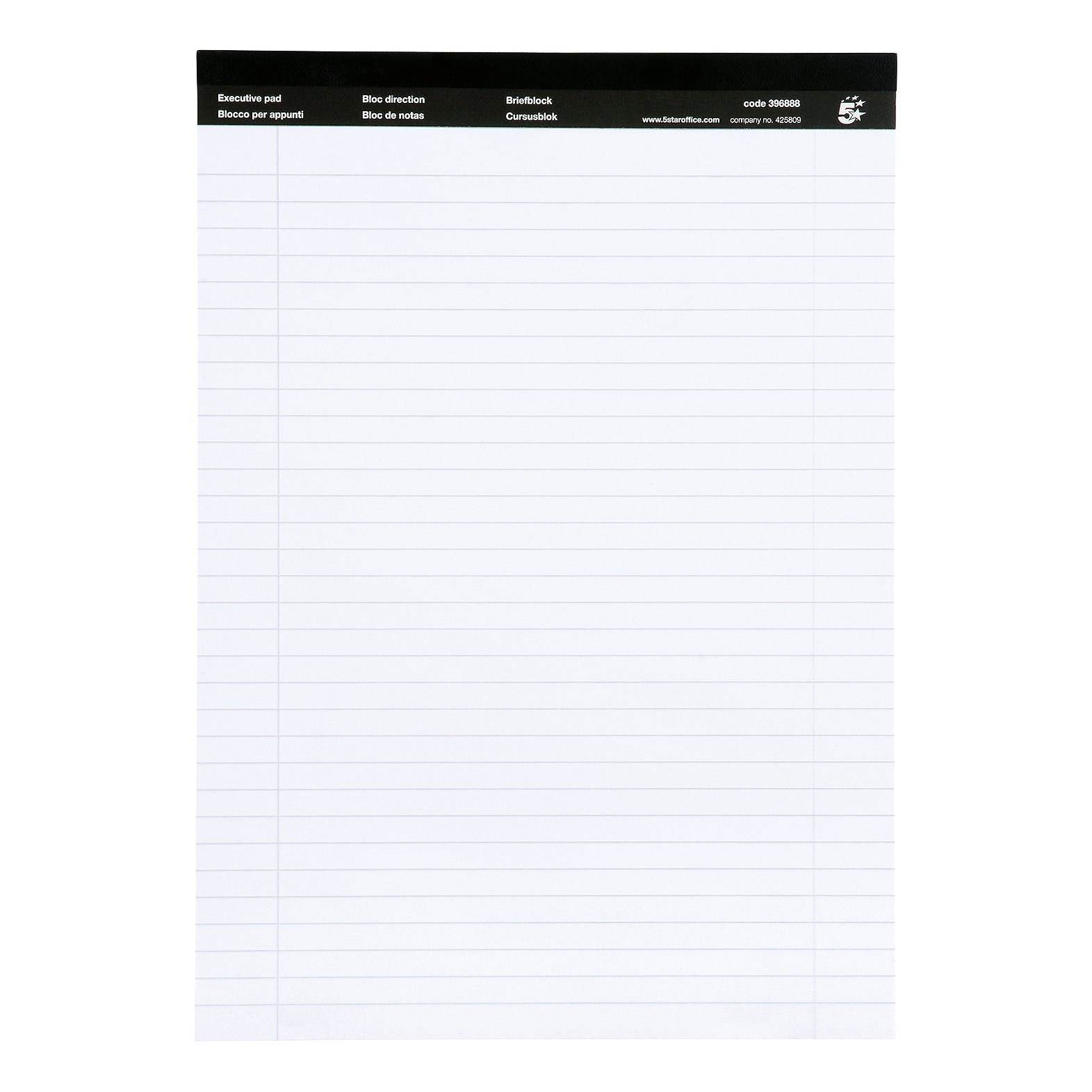 5 Star Executive Headbound Pad Ruled Perforated 60gsm 100 Page A4 White (Pack of 10) 396888
