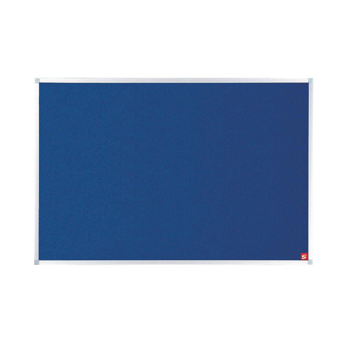 5 Star Felt Noticeboard with Wall Fixing Kit and Aluminium Trim 1200x900mm Blue 397794
