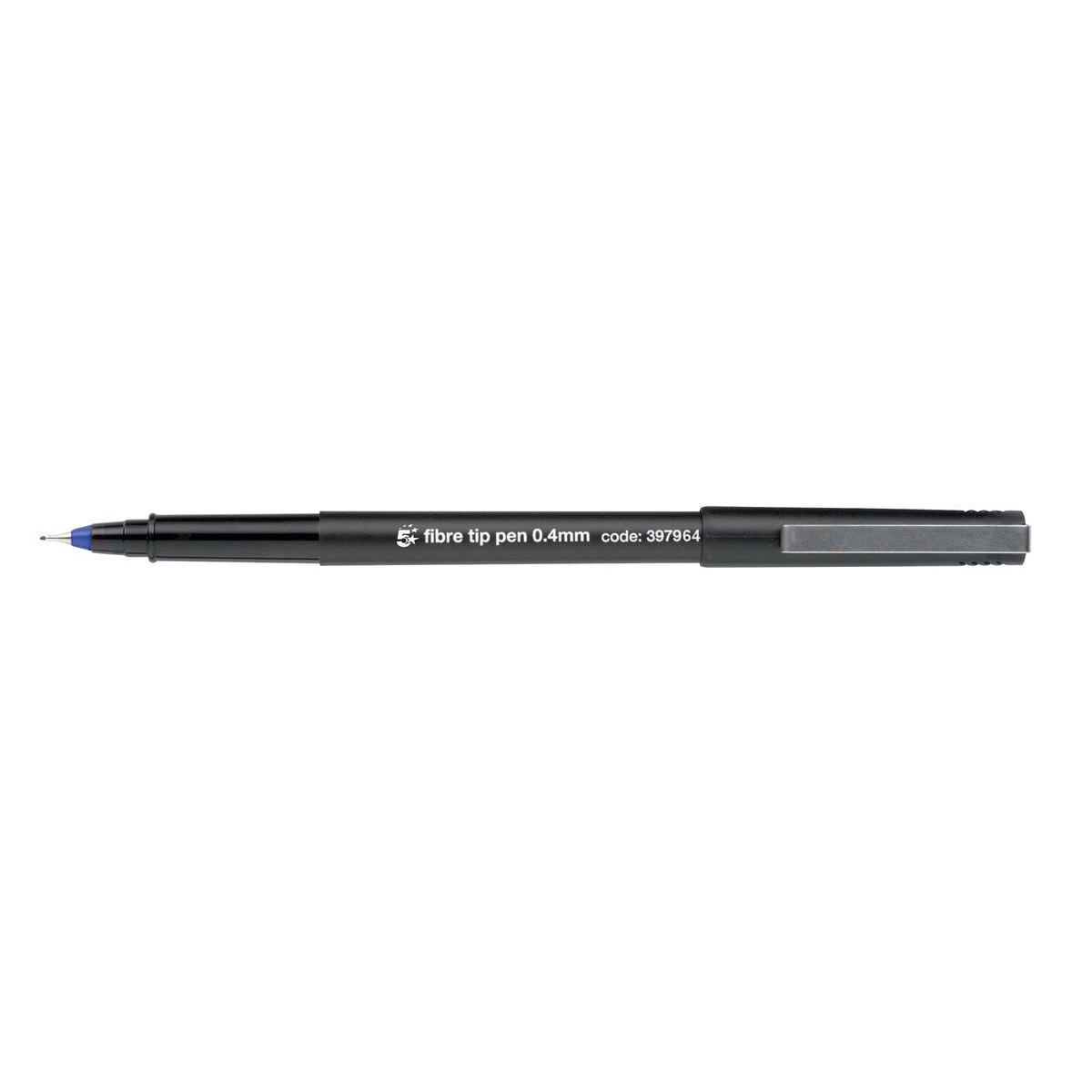 5 Star Fibre Tip Pen Medium 0.7mm Tip 0.4mm Line Blue (Pack of 12) 397964