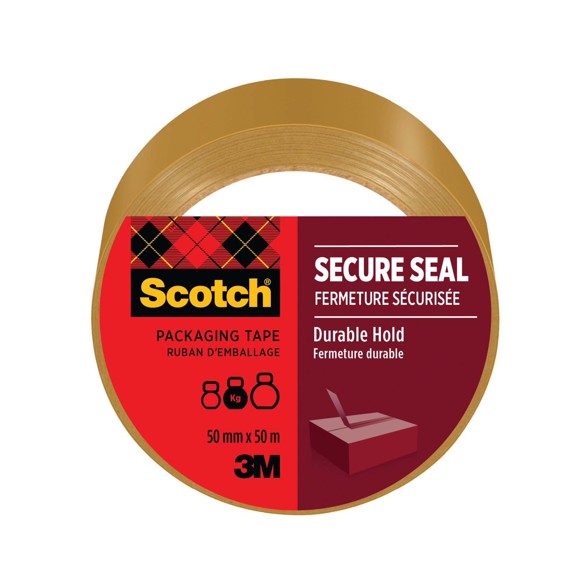 Scotch Secure Seal Packaging Tape Brown 50mmx50m Roll 7100300848