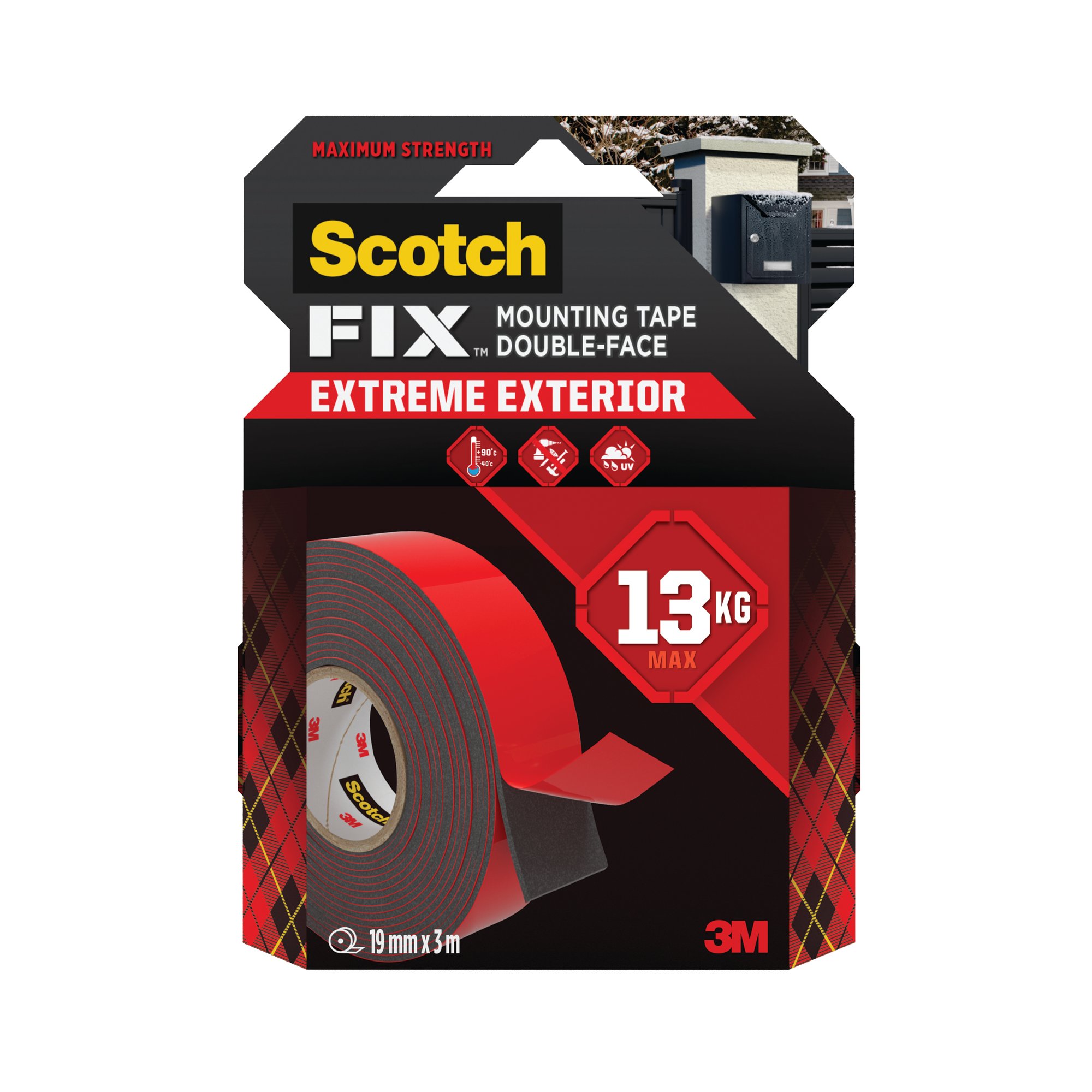 Scotch-Fix Double-Sided Extreme Exterior Mounting Tape 19mmx3m 7100272860