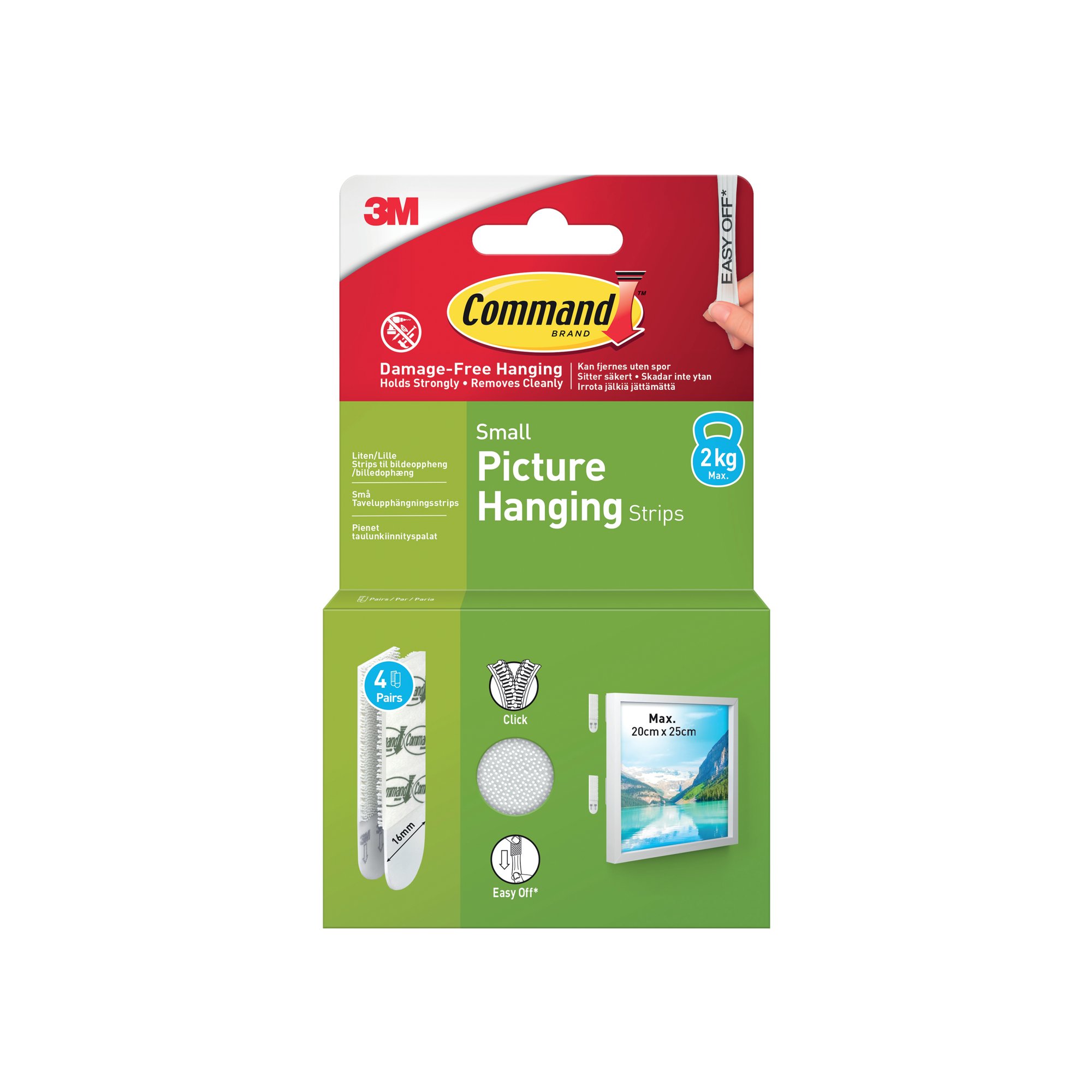 Command Picture Hanging Strips 4 Pairs Small White (Pack of 8) 7100337181