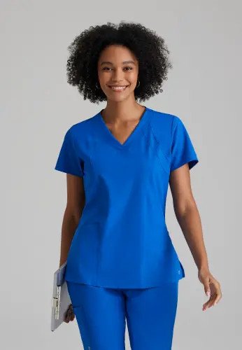 Barco One Racer Scrub Top: Eco-Friendly Professional Comfort for Healthcare Heroes Royal blue XXS