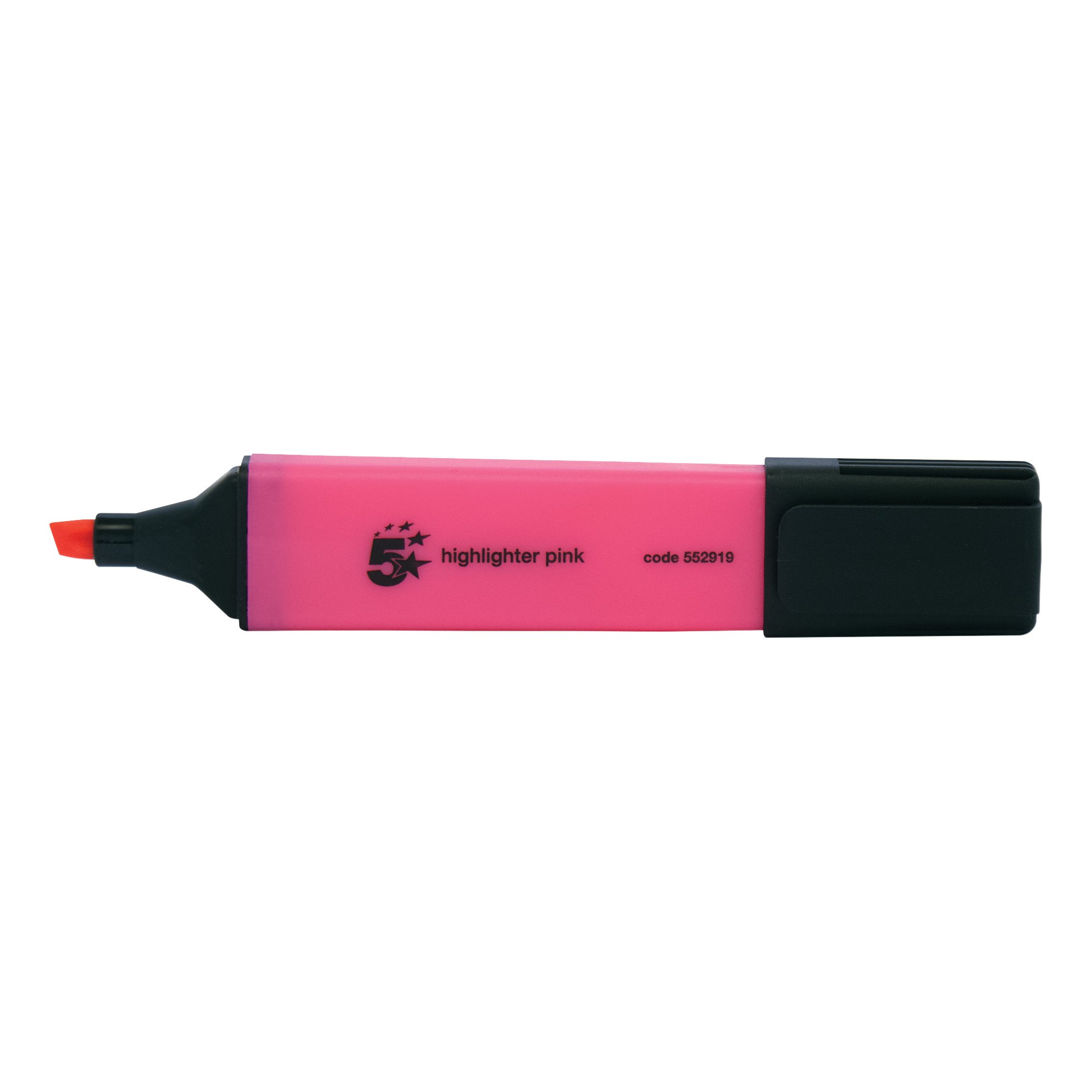5 Star Highlighter Chisel Tip 1-5mm Line Pink (Pack of 12) 552919