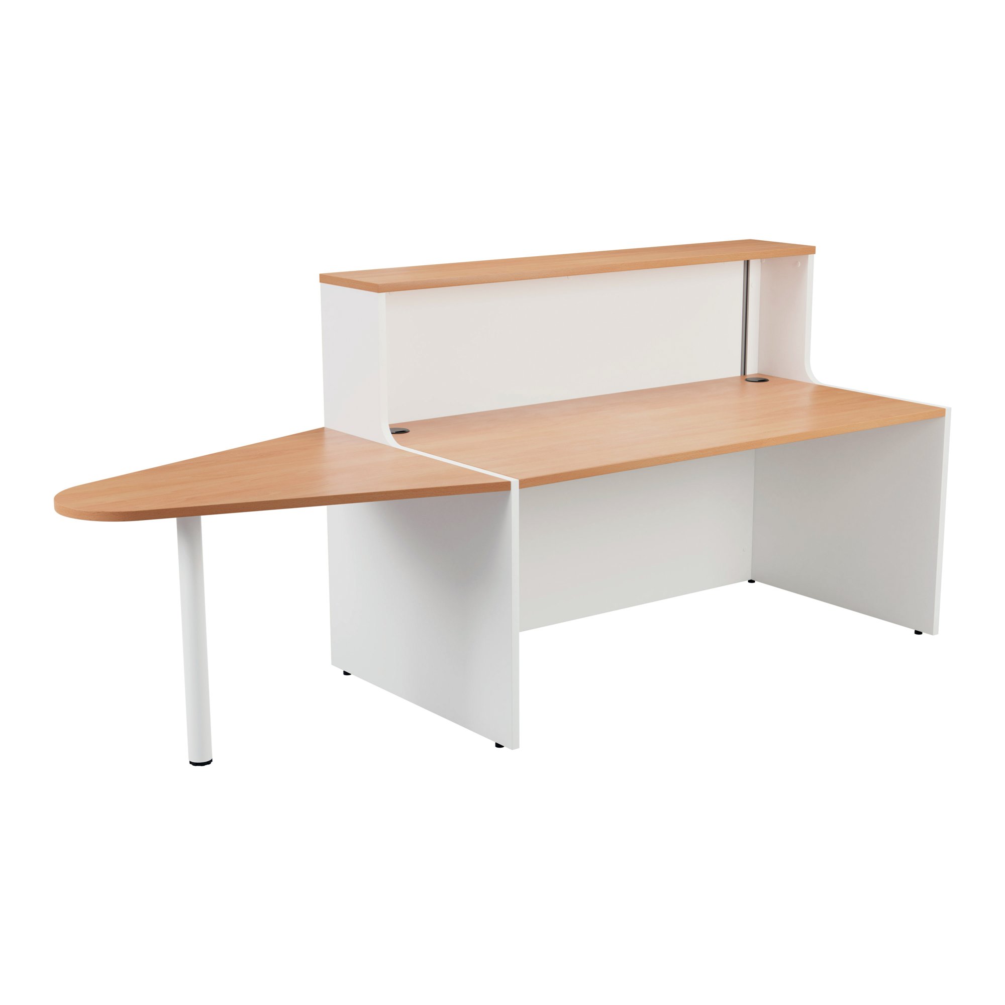 Jemini Reception Unit with Extension 1600x800x740mm Beech/White KF816401