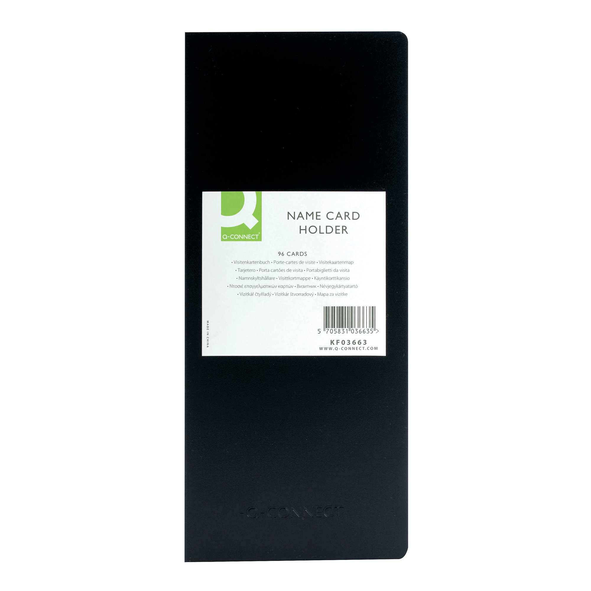 Q-Connect Polypropylene Name Business Card Holder 96 Card Black KF03663