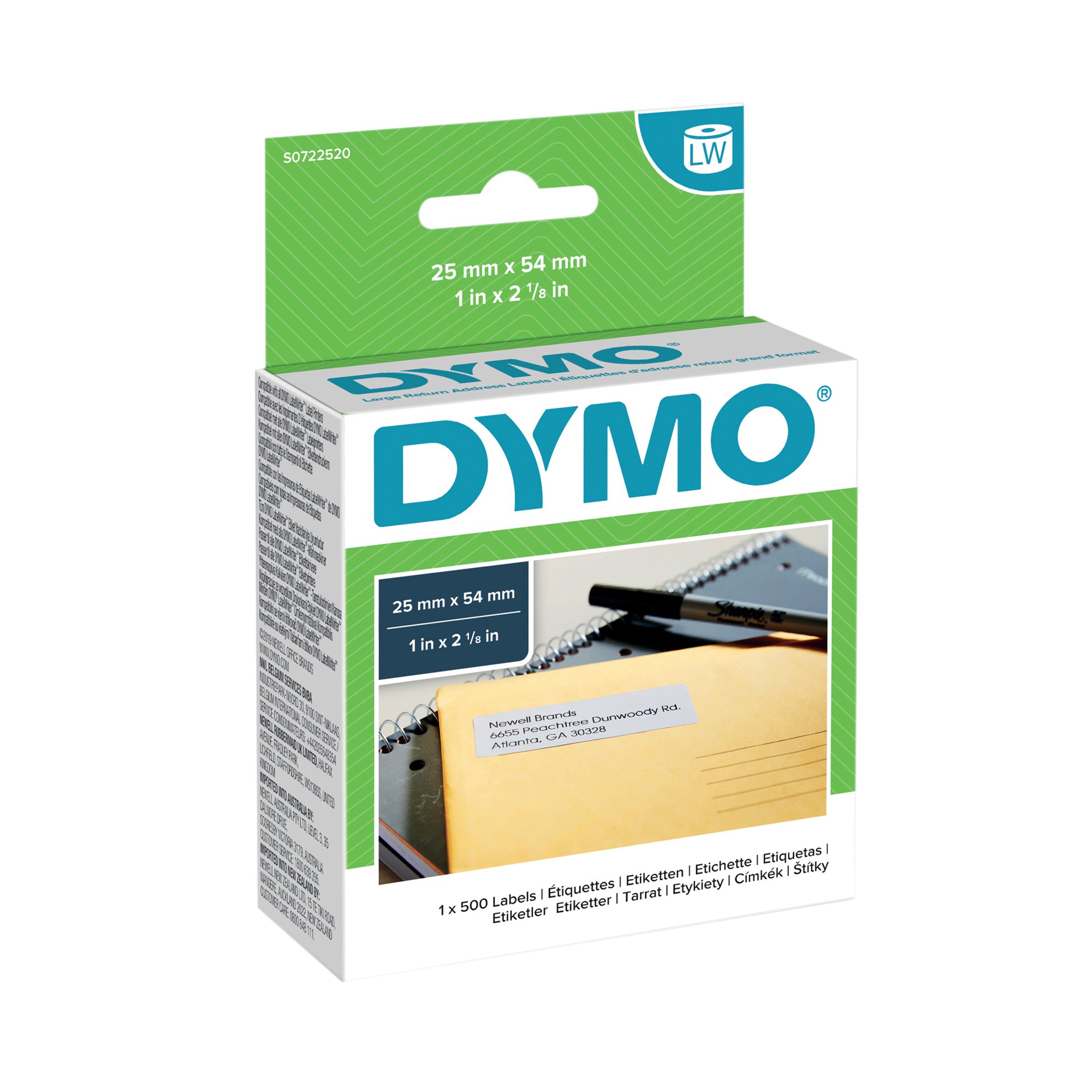 Dymo 11352 LabelWriter Labels 54mm x 25mm White (Pack of 500) S0722520