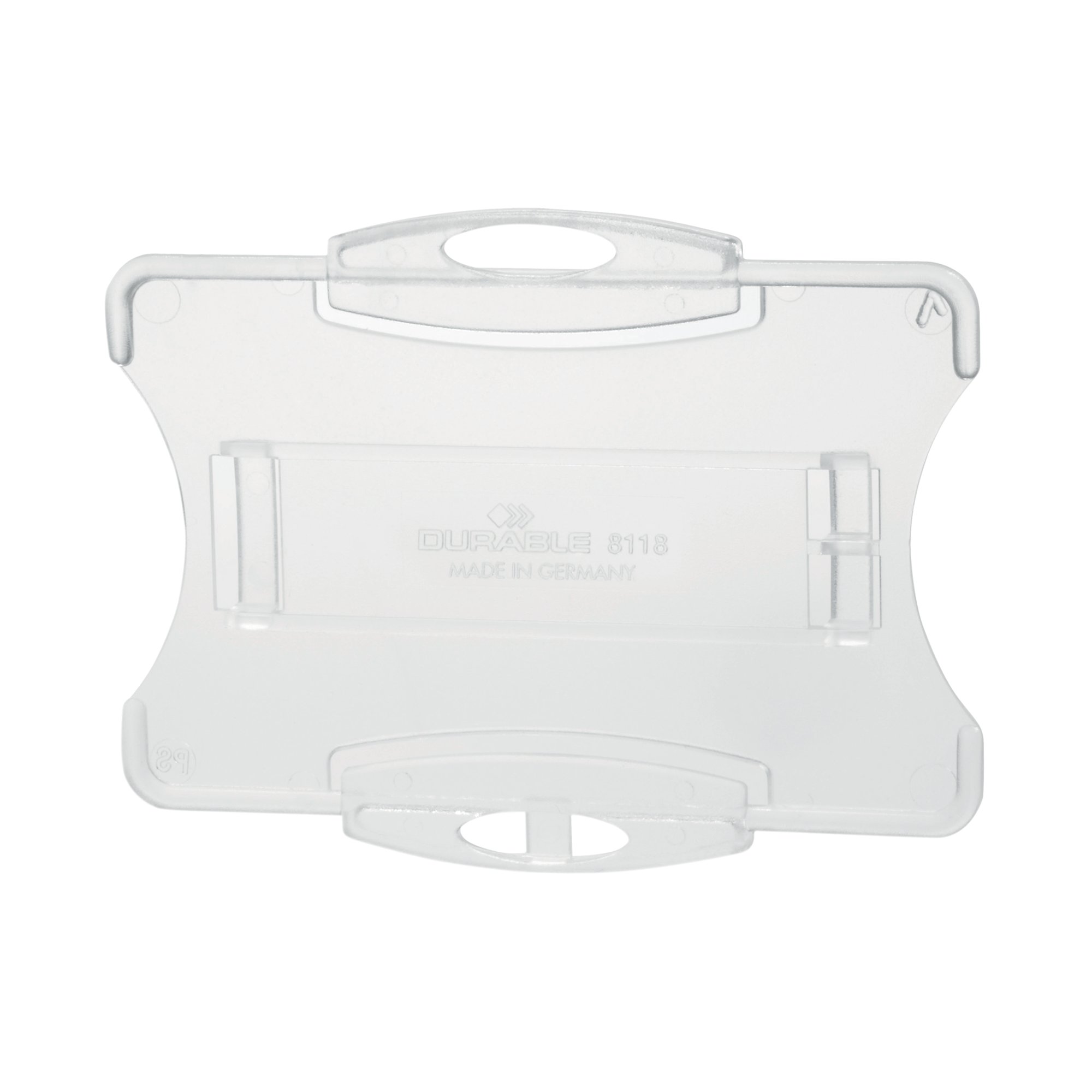 Durable Security Pass Plastic ID Card Holders for Lanyards Clear (Pack of 10) 891819