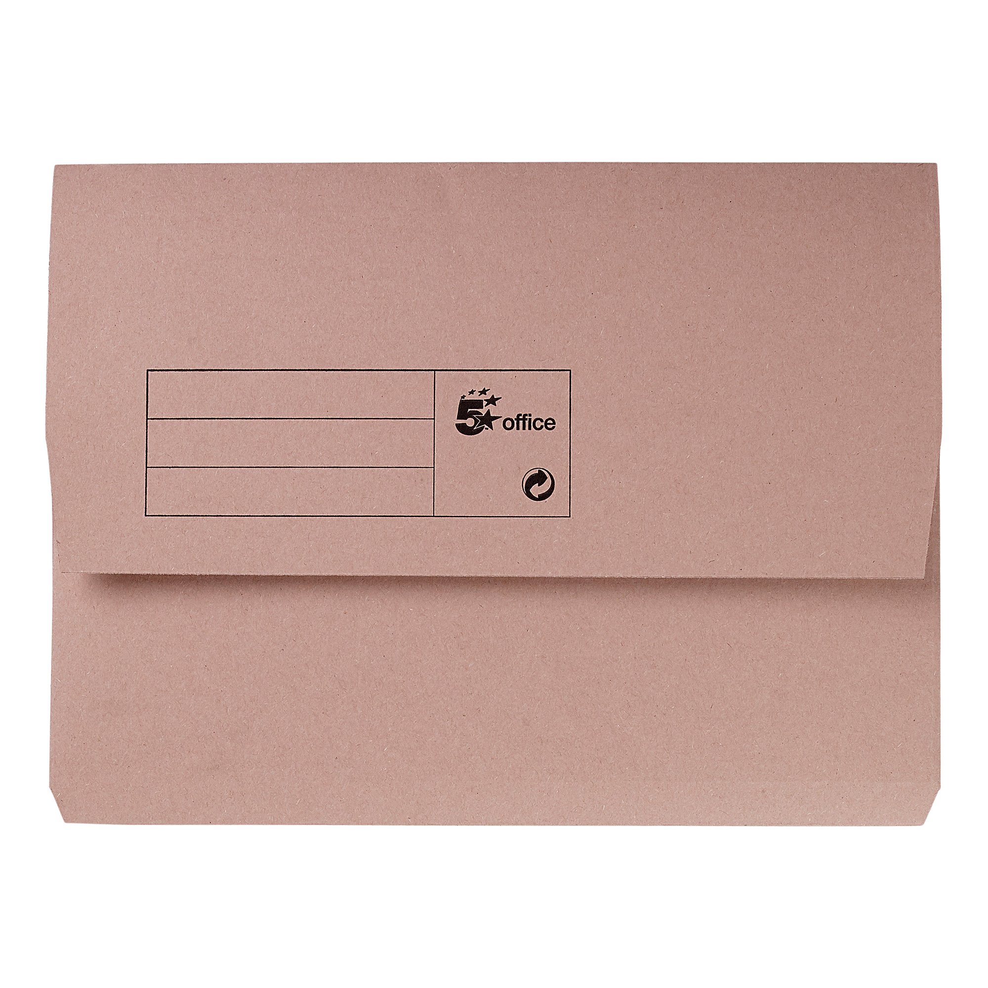 5 Star Recycled Half Flap Document Wallet A4 285gsm Capacity 32mm Buff (Pack of 50) 913845
