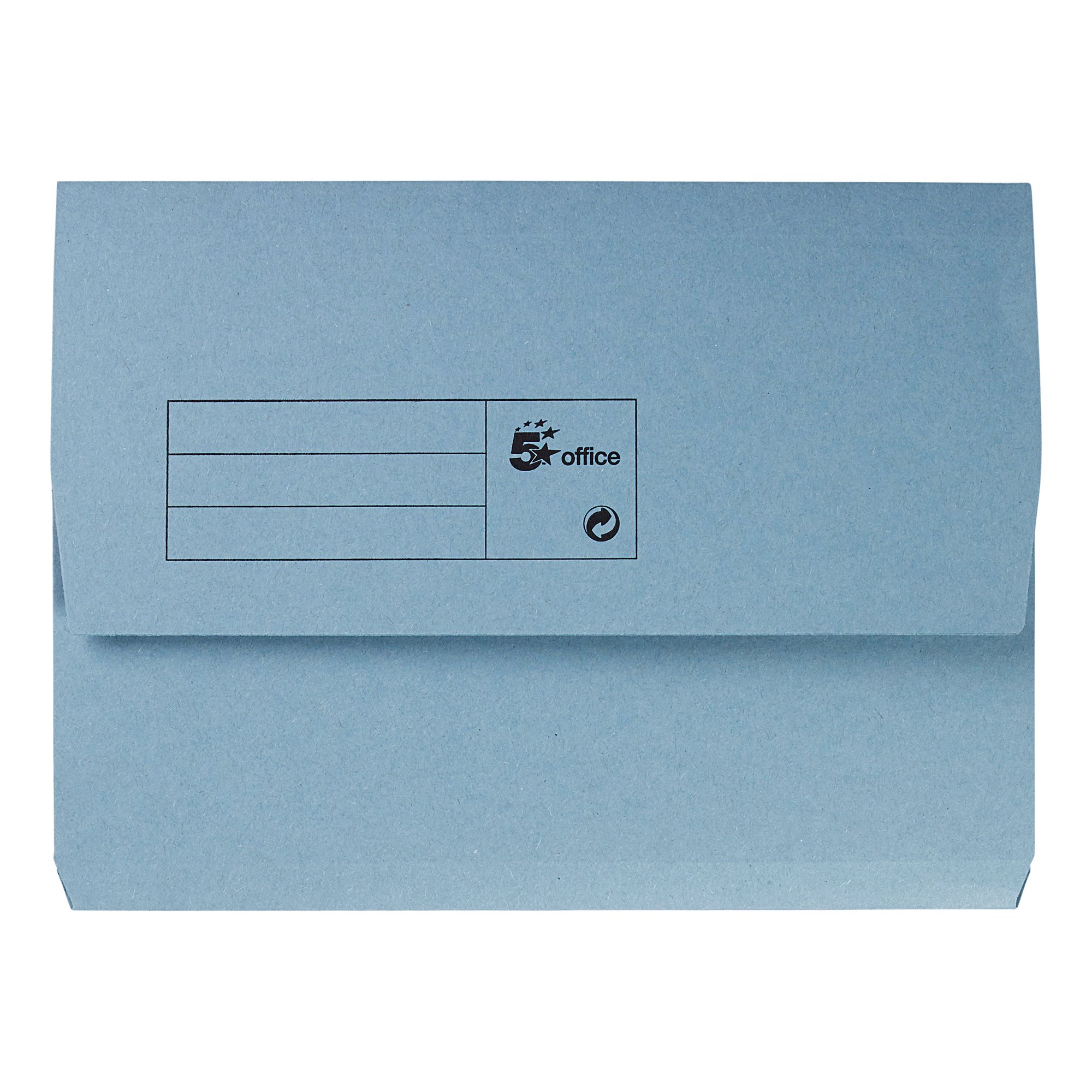 5 Star Recycled Half Flap Document Wallet A4 285gsm Capacity 32mm Blue (Pack of 50) 913853