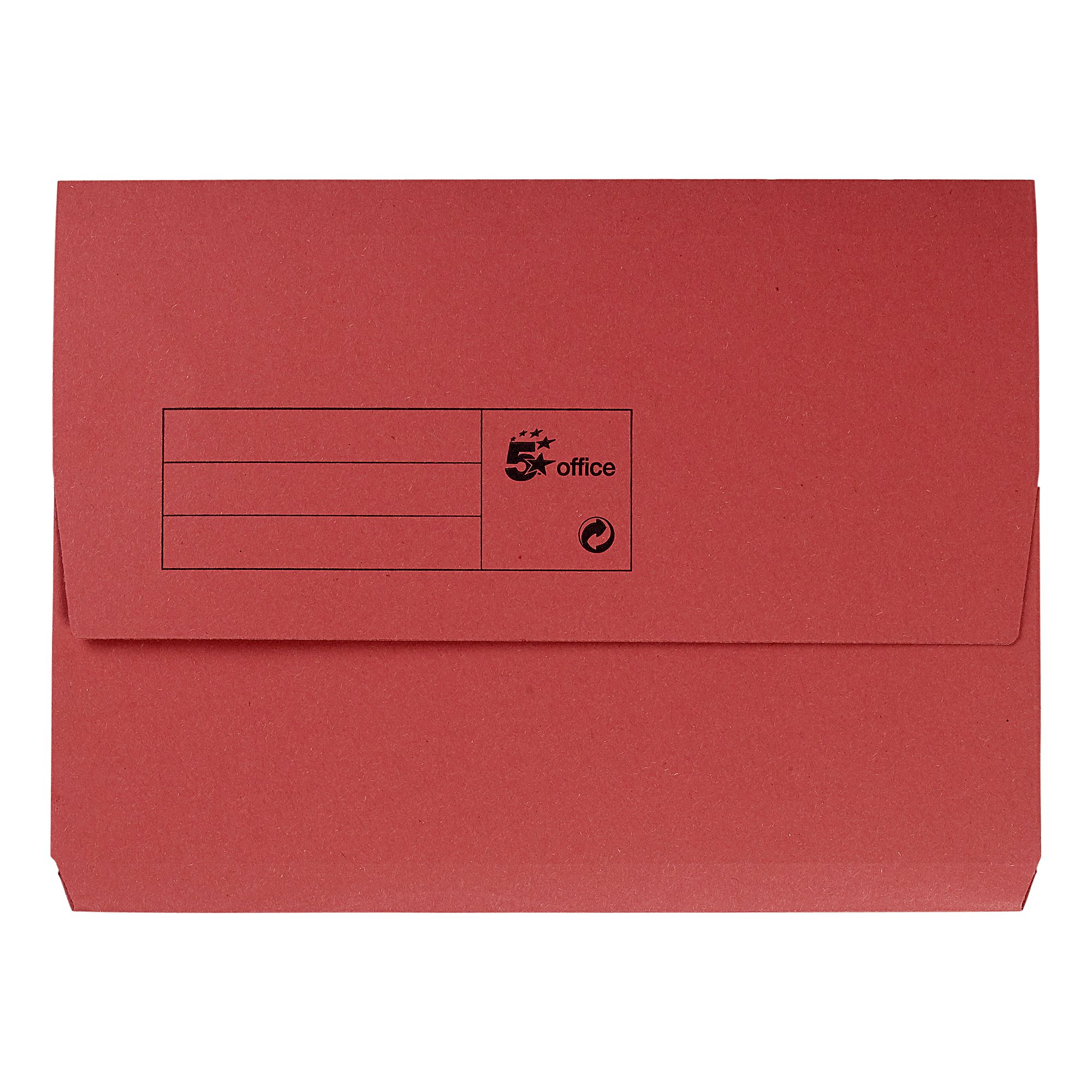 5 Star Recycled Half Flap Document Wallet A4 285gsm Capacity 32mm Red (Pack of 50) 913861