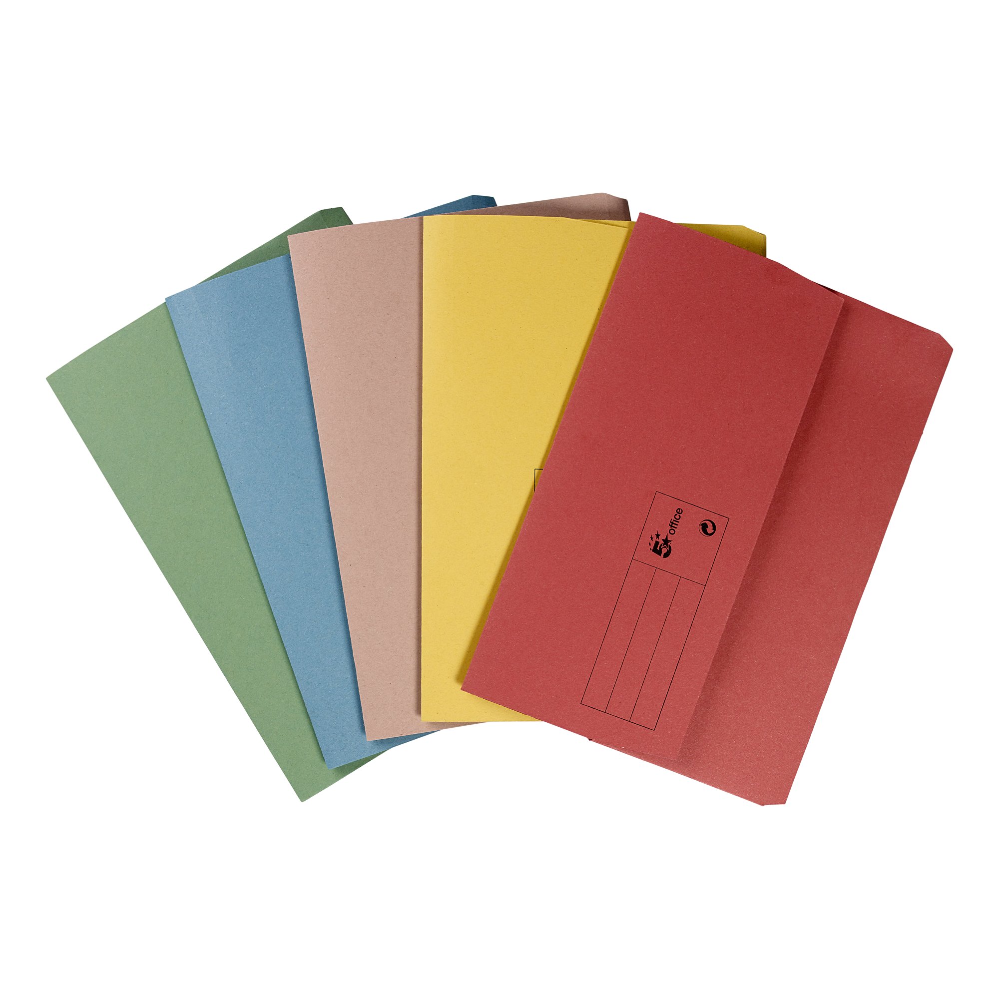 5 Star Recycled Half Flap Document Wallet A4 285gsm Capacity 32mm Assorted (Pack of 50) 913926