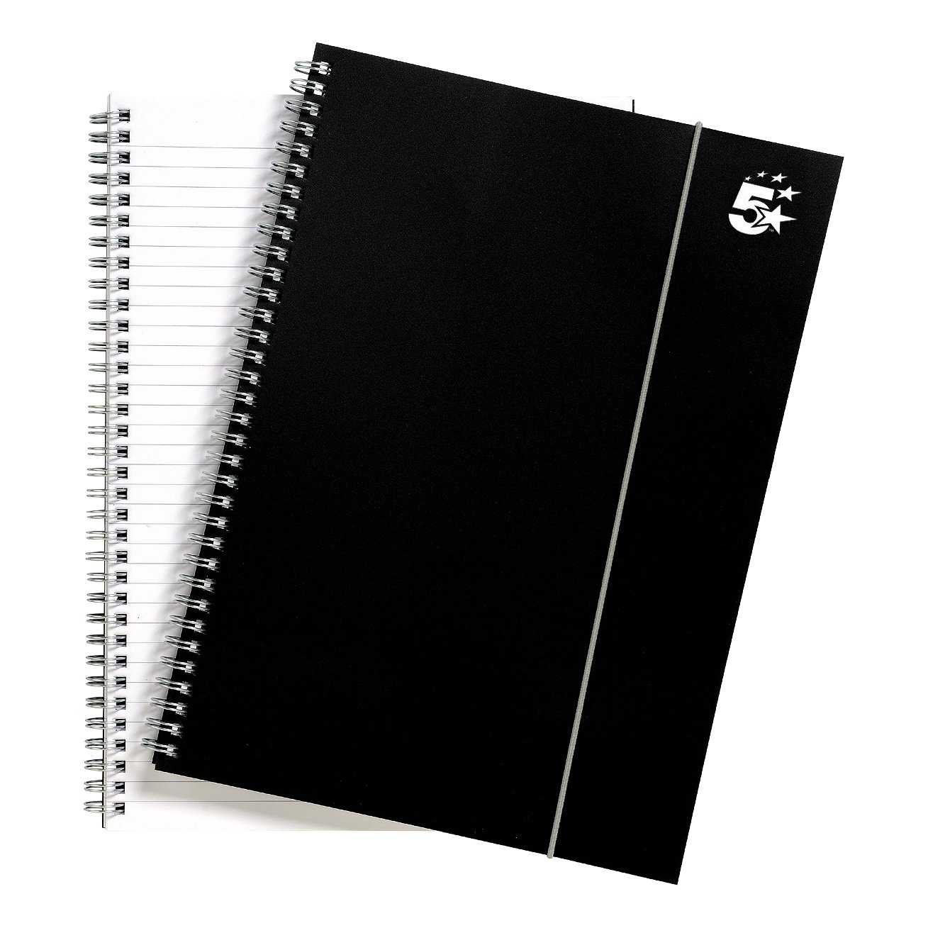 5 Star Wirebound Notebook Ruled 80gsm 160 Page Polypropylene A4 Black (Pack of 6) 930300