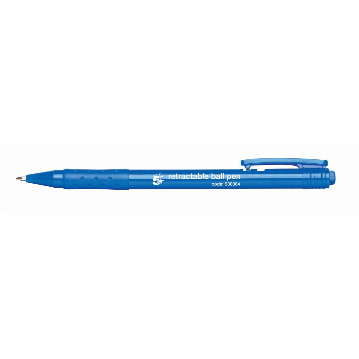 5 Star Retractable Ball Pen Medium 1mm Tip 0.7mm Line Blue (Pack of 20) 930384