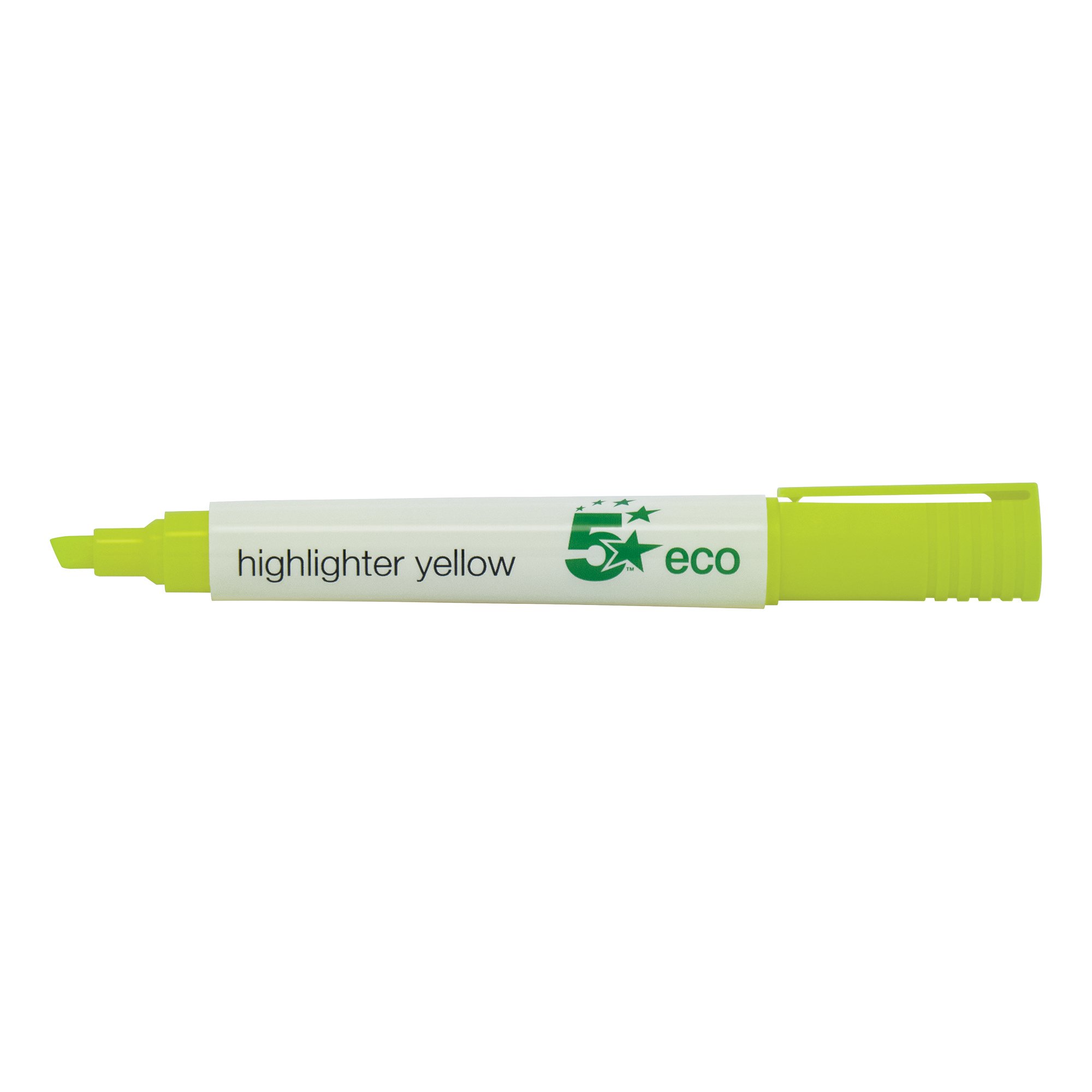 5 Star Highlighter Chisel Tip 1-5mm Line Yellow (Pack of 10) 938041