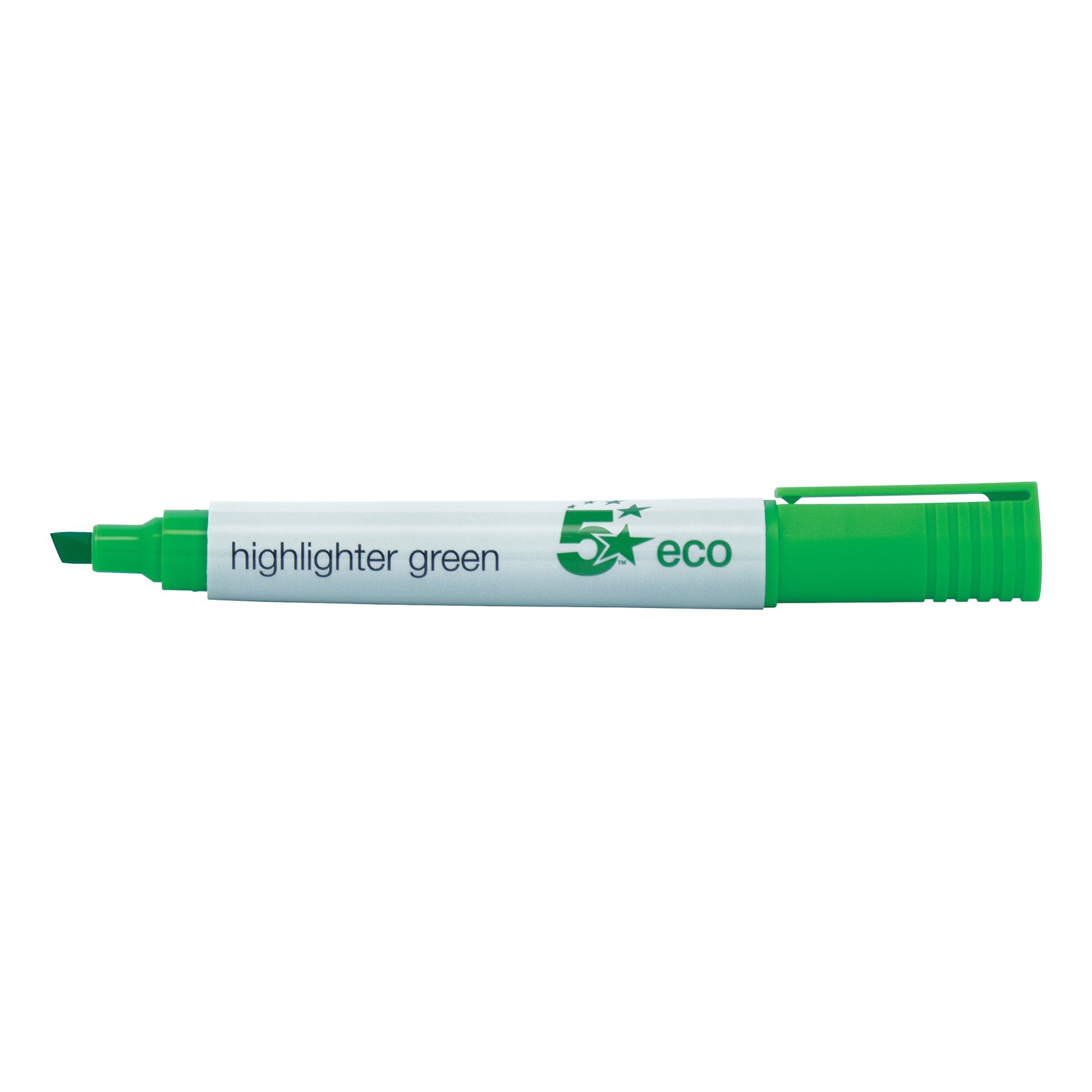5 Star Highlighter Chisel Tip 1-5mm Line Green (Pack of 10) 938055