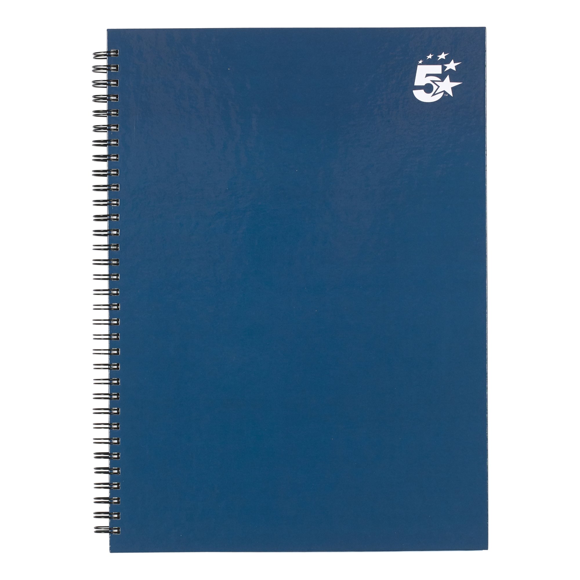 5 Star Wirebound Hardback Notebook Ruled A4 140 Page Indigo (Pack of 5) 943482