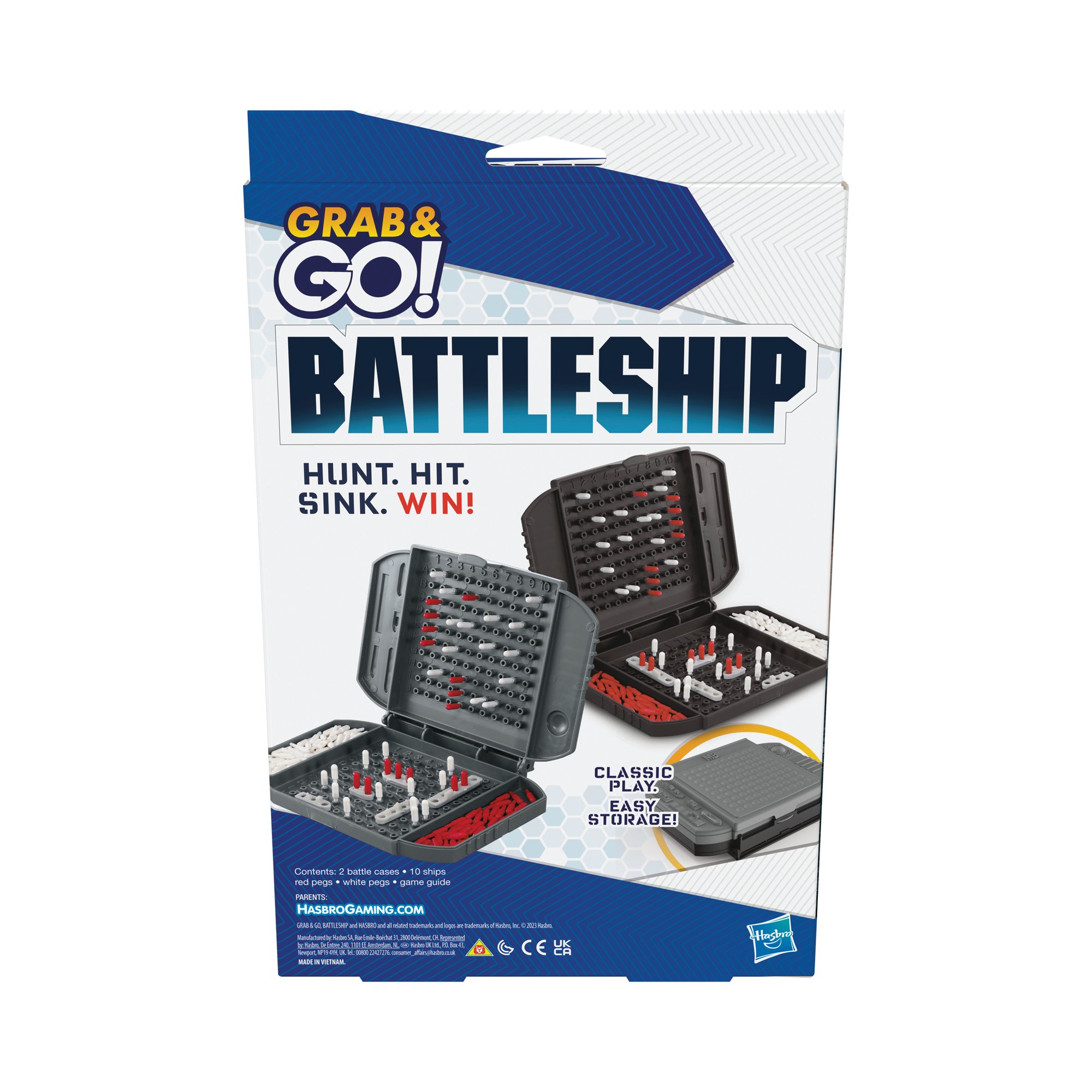 Hasbro Battleship Grab and Go Portable Game 285 F8252