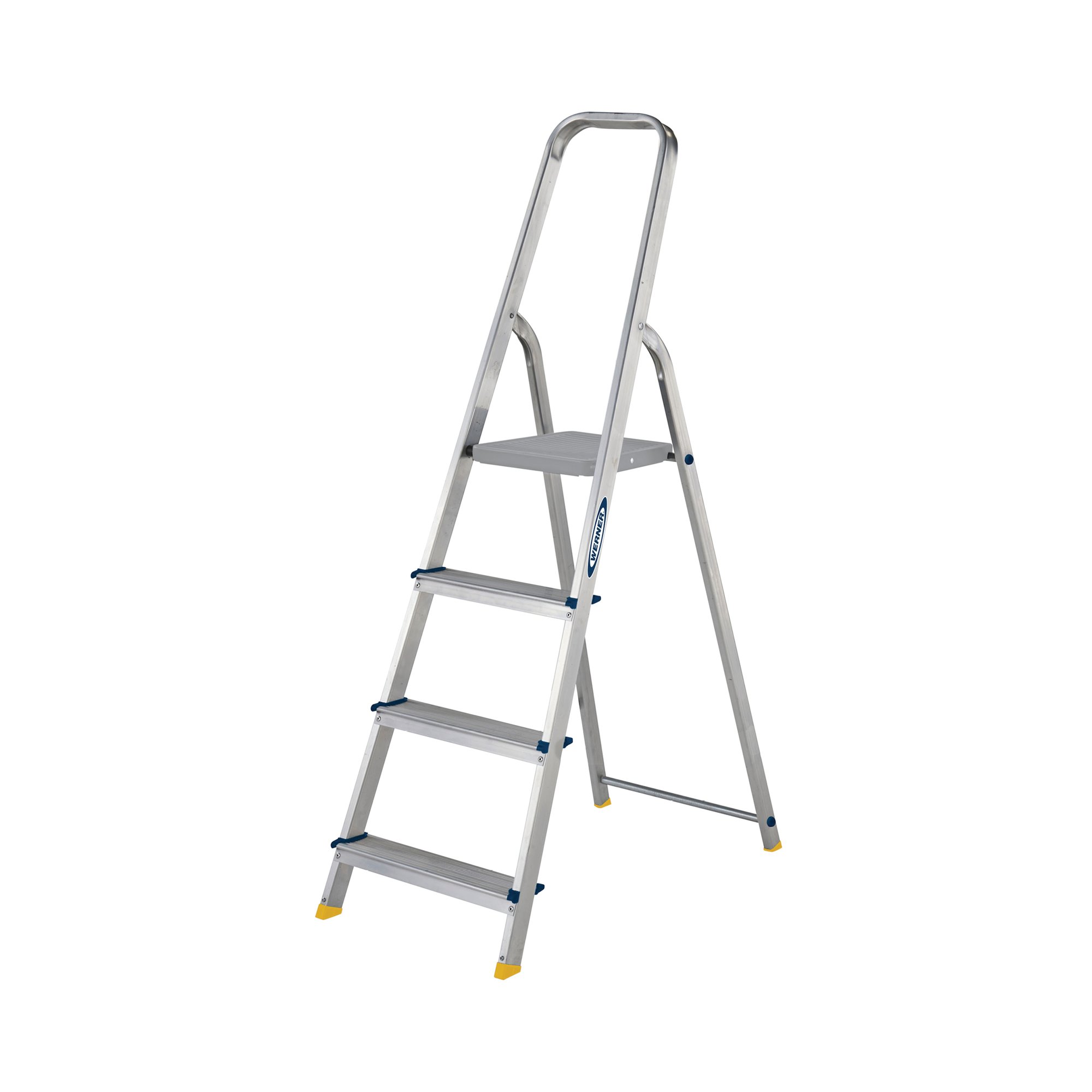 Werner 4 Tread Stepladder with High Handrail Aluminium 7400418L