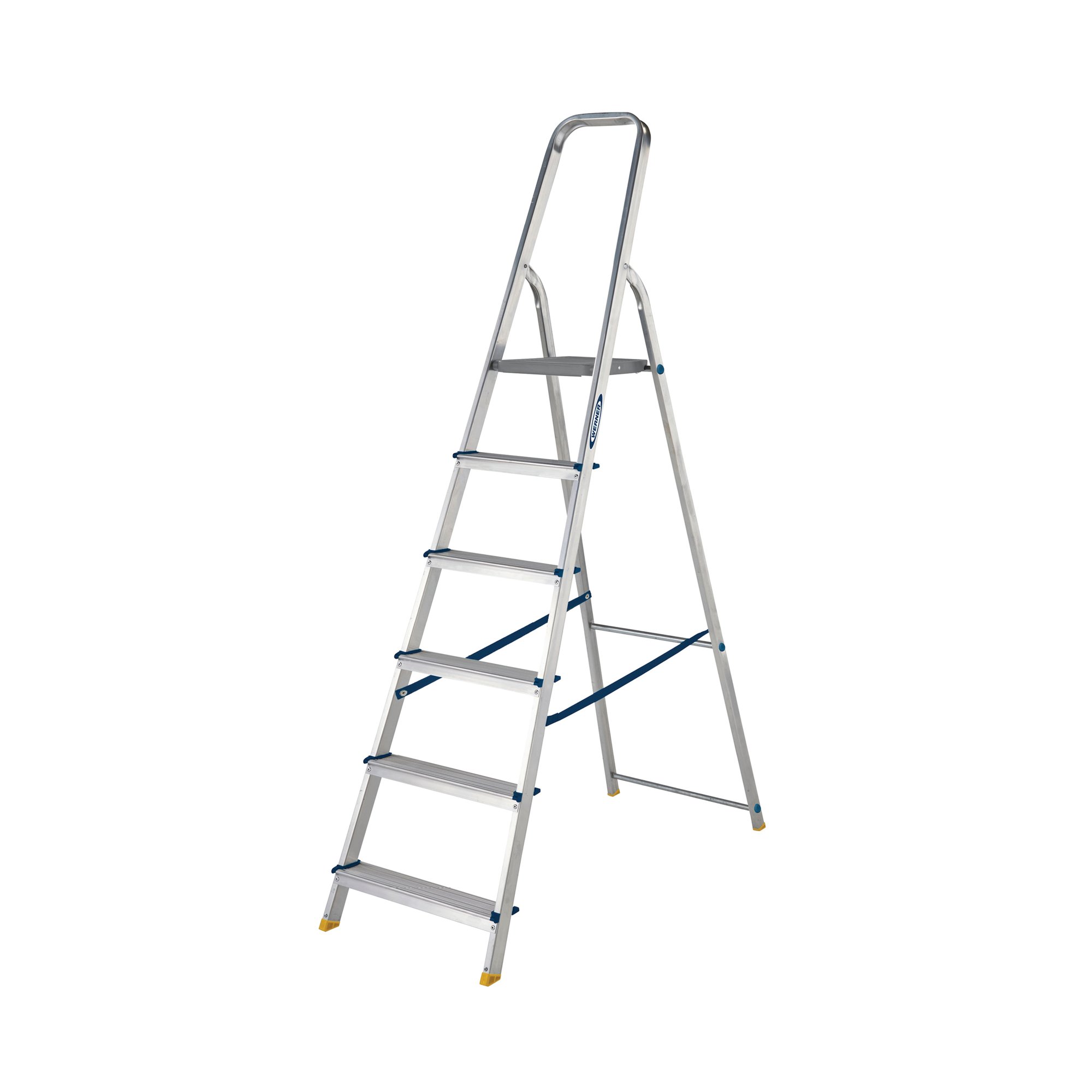 Werner 6 Tread Stepladder with High Handrail Aluminium 7400618L