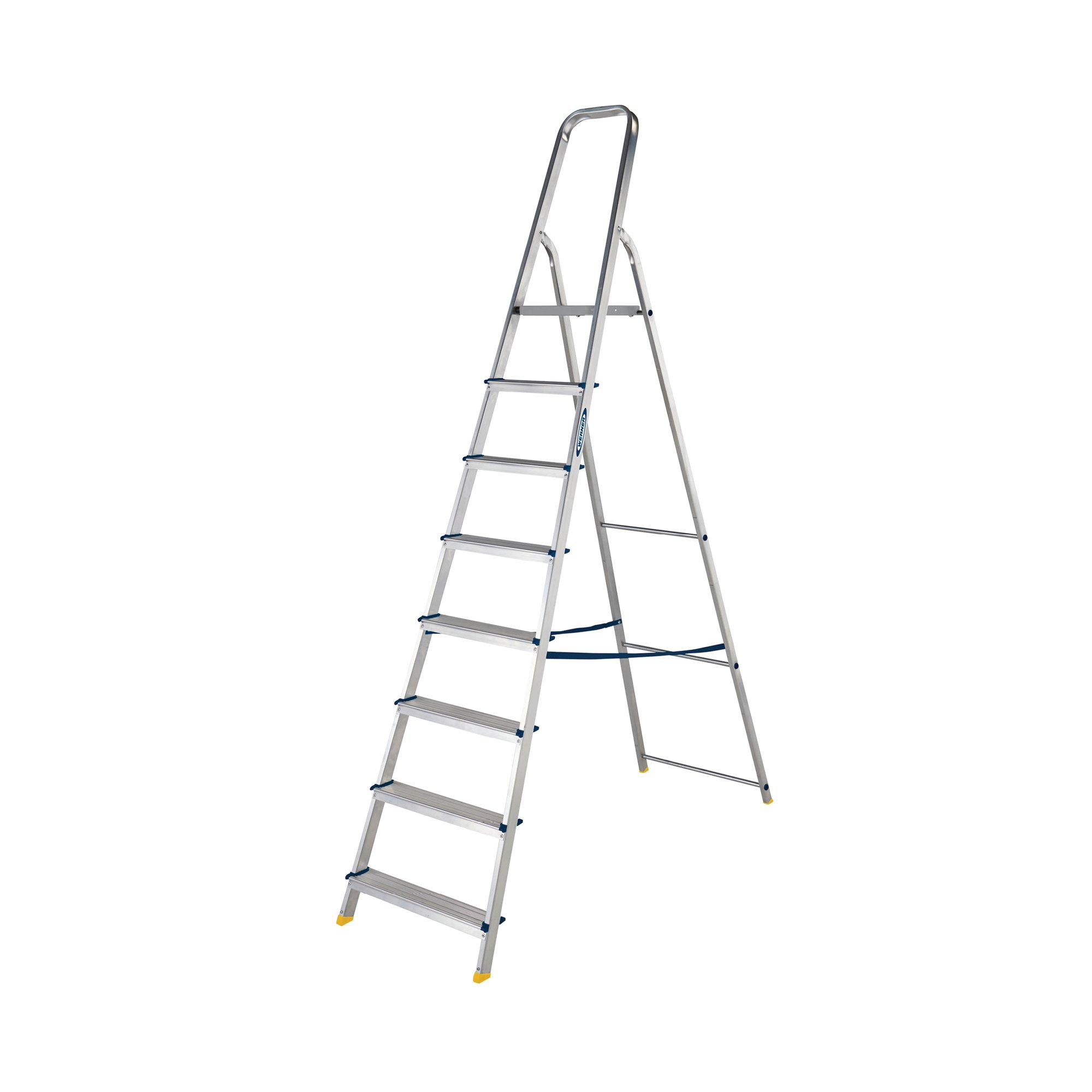 Werner 8 Tread Stepladder with High Handrail Aluminium 7400818L