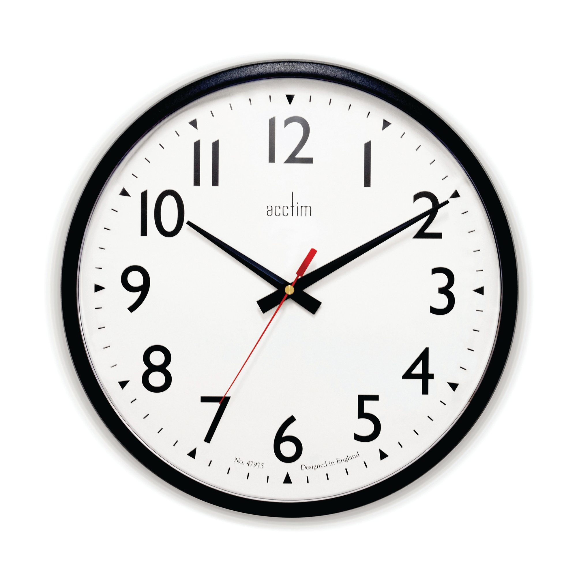 Acctim Commander Wall Clock Black 35cm 22463
