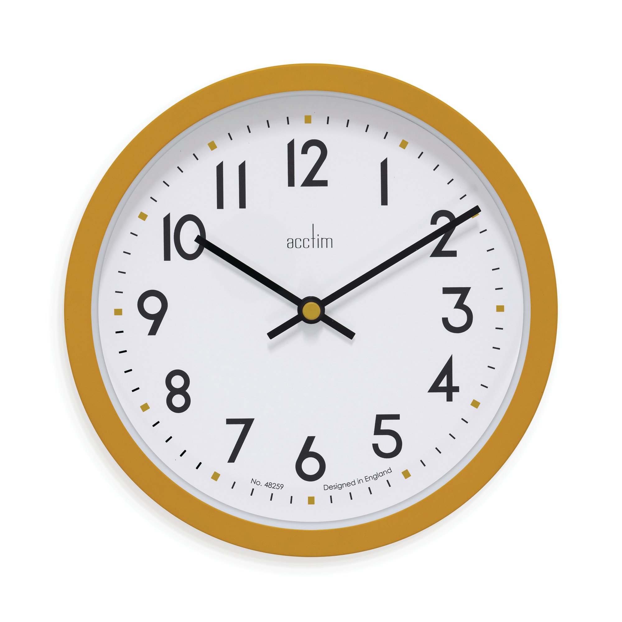Acctim Elstow Small Office Wall Clock Yellow 20cm 22841